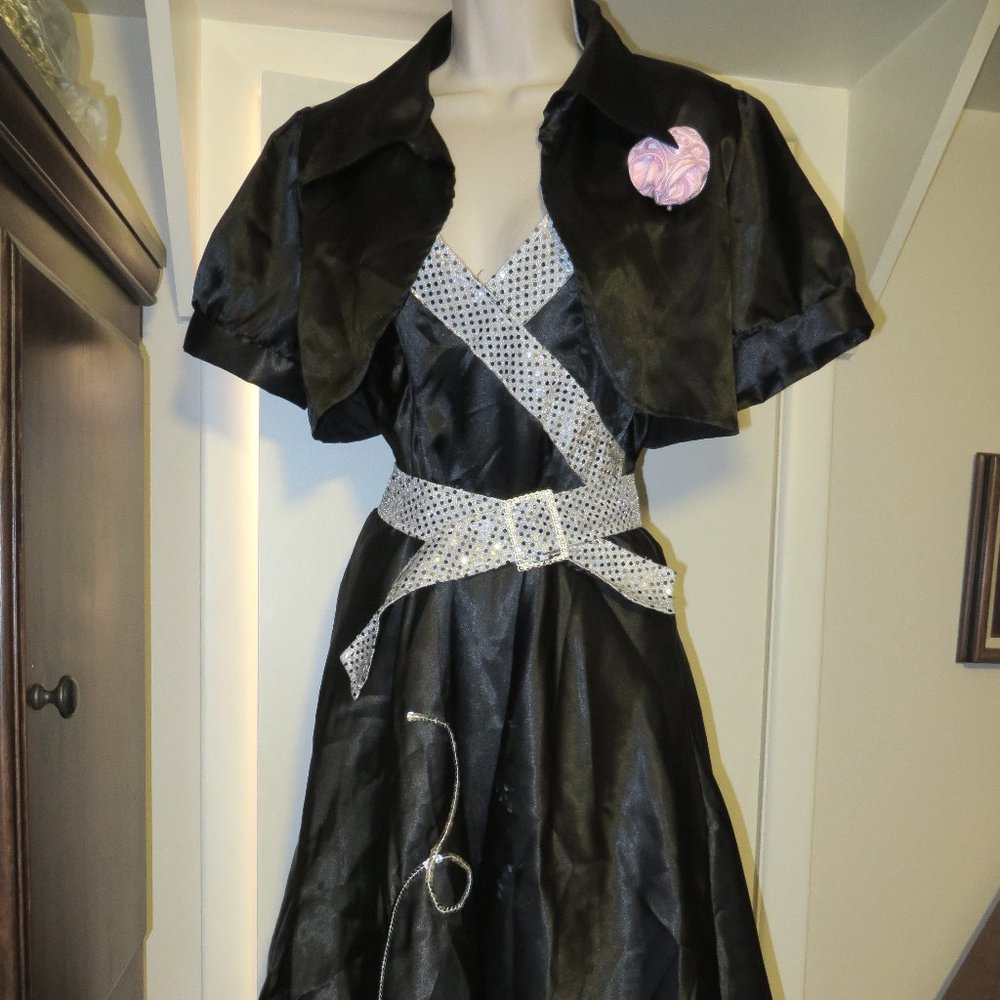 3pc Women Grease-style Halloween Swing Dance Dress